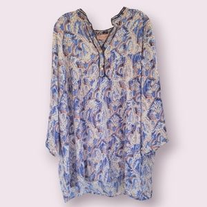 Philosophy Blouse Tunic Abstract Paisley Print